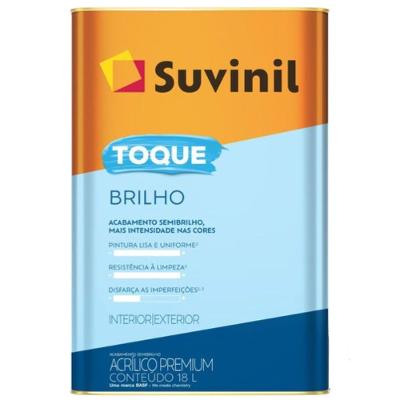 Tinta Acrílica Toque Brilho Branco Neve 18 Litros - 50839849 - Suvinil Tinta Acril Toque Brilho Brco Neve 18l - 50839849 - Suvinil