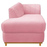 Recamier 160Cm Lado Esquerdo Suede Rosa Bebê - 9