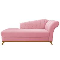 Recamier 160Cm Lado Esquerdo Suede Rosa Bebê - 11