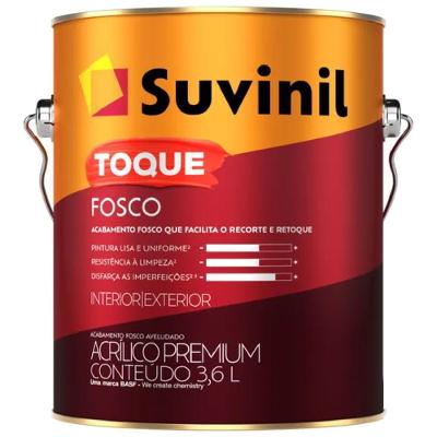 Tinta Acriílica Toque Fosco Branco Neve 3,6 Litros 50841836 Suvinil Tinta Acril Toque Fosco Brco