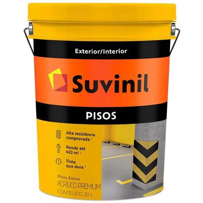 Tinta Acrílica Fosco Premium Para Cimento E Piso 20 Litros Cinza Escuro - 50565684 - Suvinil Tinta Acrilica 20l Cimento/piso Premium Cz Escuro