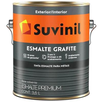 Tinta Esmalte Sintético Fosca Para Metais 3,6 Litros Grafite Escuro 53404110 Suvinil Esmalte Sin