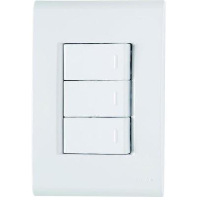 Conjunto Liz Branco 4x2 com 3 Interruptor Paralelo de 10 Ampères E 250 Volts 57170078 Tramontina