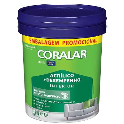 Tinta Econômica Acrílica Fosco + Desempenho Branco 20l 5885755 Coral Tinta Acrilica Coralar Mais