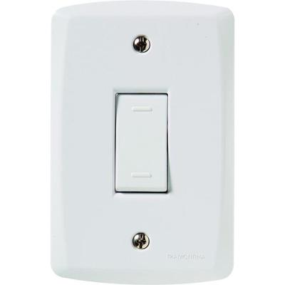 Conjunto Lux2 Branco 4x2 com 1 Interruptor Paralelo de 10 Ampères E 250 Volts 57145002 Tramontin