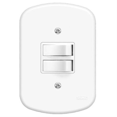 Conjunto de Interruptor Embutir 1 Interruptor Simples E 1 Interruptor Paralelo com Placa Série Blanc