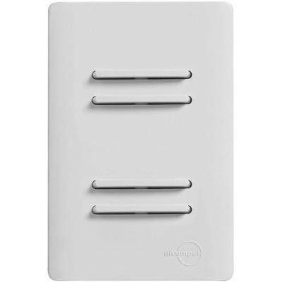 2 Interruptores Simples E 2 Interruptores Paralelos com Placa 4x2 Branca Da Linha Novara Dc1100-1