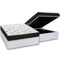 Cama Box Baú Casal: Colchão Espuma D45 Ortobom Light Saúde OrtoPillow + Base CRC Courano White(138x188) - 1