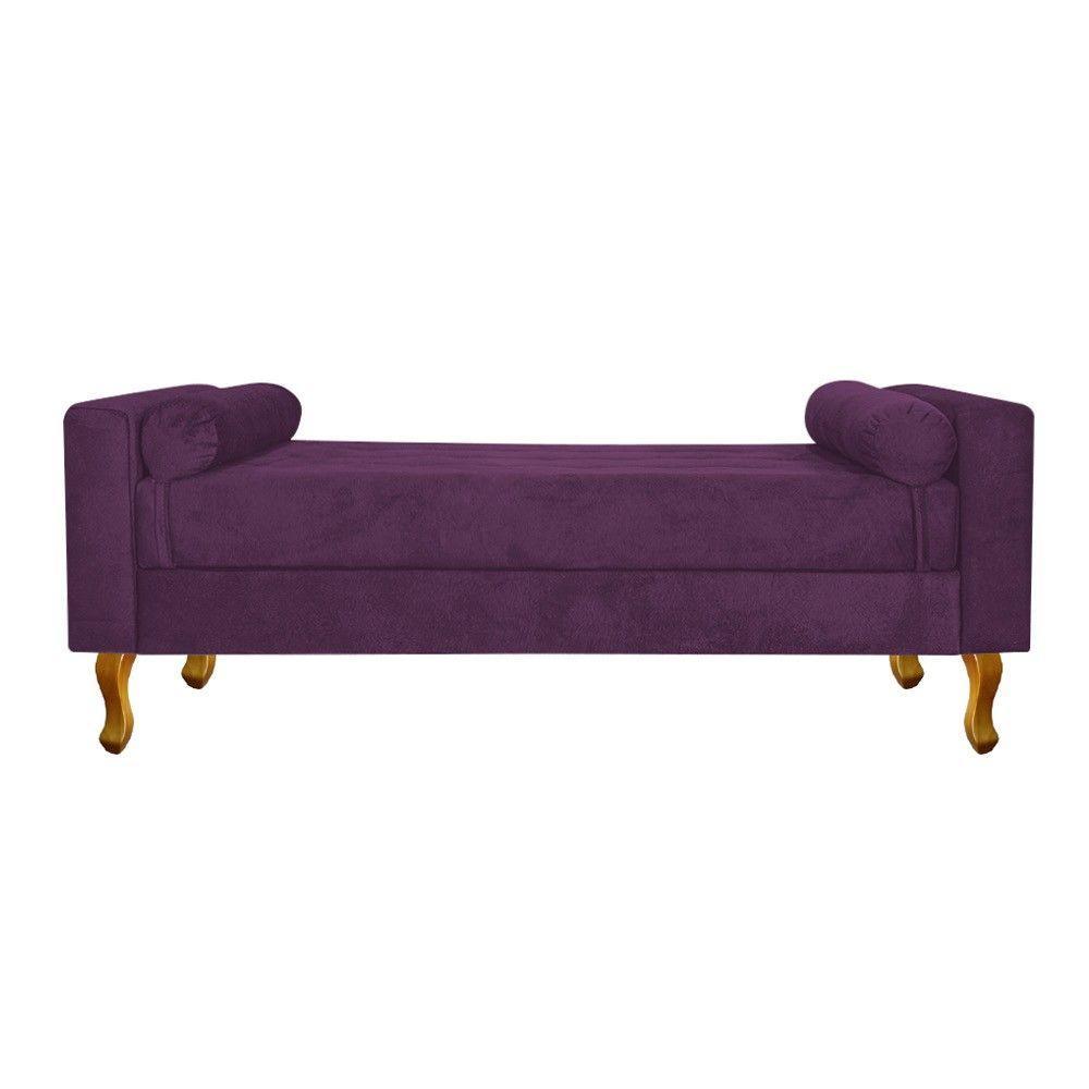 Recamier Baú Félix Casal 140cm Suede Roxo - 6