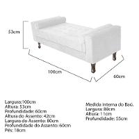 Recamier Baú Félix Solteiro 100cm Corano Branco - 2