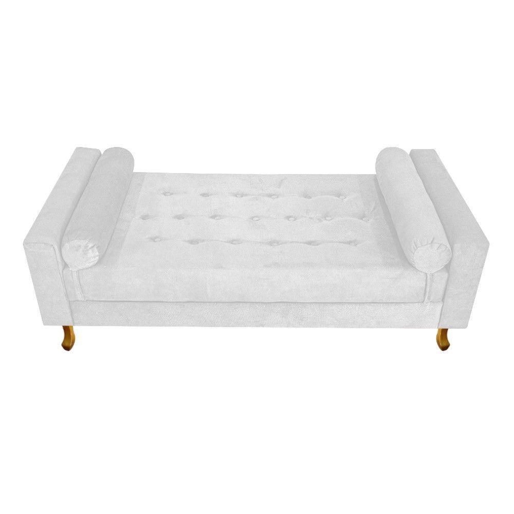 Recamier Baú Félix Solteiro 120cm Suede Branco - 5