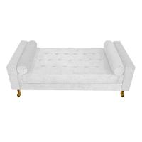 Recamier Baú Félix Solteiro 120cm Suede Branco - 5