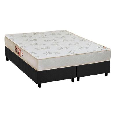 Cama Box King: Colchão Espuma Castor D33 Sleep Max Relax + Base Crc Suede Gray(193X203)