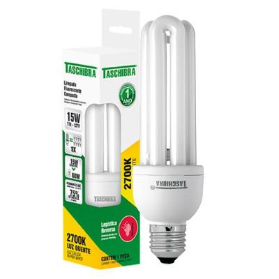 Lâmpada Compacta Eletrônica Taschibra 3u 15w E27 2700k 110v