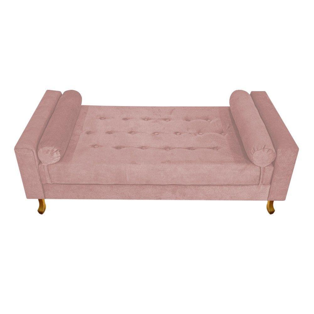 Recamier Baú Félix Solteiro 120cm Suede Rosê - 5