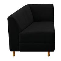 Recamier 185Cm Lado Esquerdo Suede Preto - 5