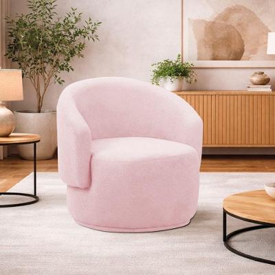 Poltrona Decorativa Sala De Estar Recepção Jasmine Suede Cor Rosa Bebê
