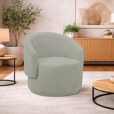 Poltrona Decorativa Sala De Estar Recepção Jasmine Bouclé Cor Verde Oliva