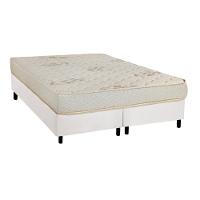 Cama Box Queen: Colchão Espuma D33 Luckspuma Supreme Floral + Base CRC Courano White(158x198) - 1
