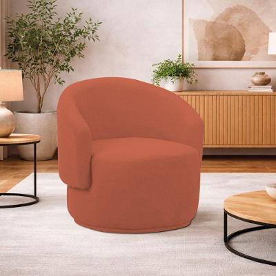 Poltrona Decorativa Sala De Estar Recepção Jasmine Suede Cor Terracota