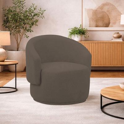 Poltrona Decorativa Sala De Estar Recepção Jasmine Suede Cor Marrom