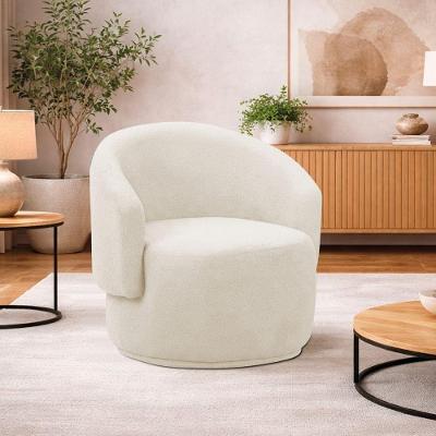 Poltrona Decorativa Sala De Estar Recepção Jasmine Bouclé Cor Bege