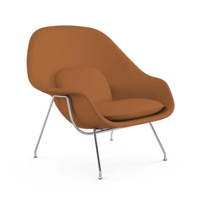 Poltrona Womb Chair Sem Puff Cromada Sintético Caramelo