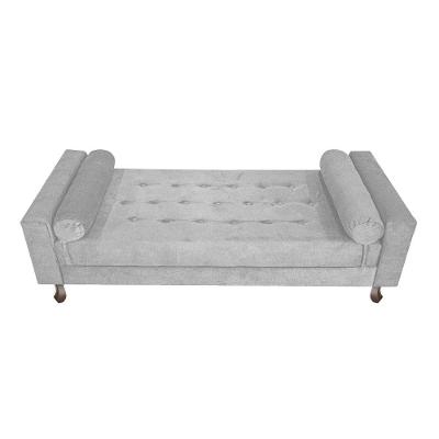 Recamier Baú Félix Solteiro 195cm Suede Cinza