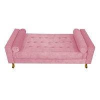 Recamier Baú Félix Solteiro 120cm Suede Rosa Bebê
