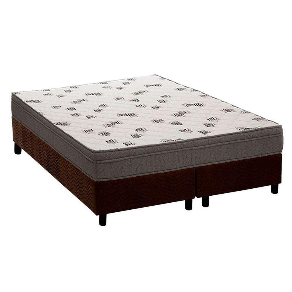 Cama Box Queen: Colchão Espuma D45 Ortobom Light Saúde Ortopilow + Base CRC Suede Brown(158x198) - 1