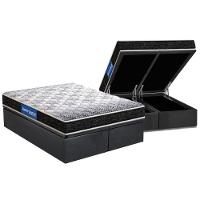 Cama Box Baú King: Colchão Espuma Probel D23 Guarda Costas Super Resistente + Base Gray(193X203) - 1