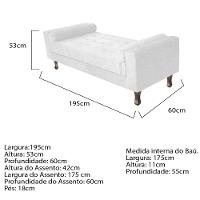 Recamier Baú Félix Solteiro 195cm Corano Branco - 2