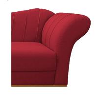 Recamier 185Cm Lado Esquerdo Suede Vermelho - 2