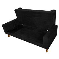Recamier Baú Félix Solteiro 90cm Suede Preto - 2