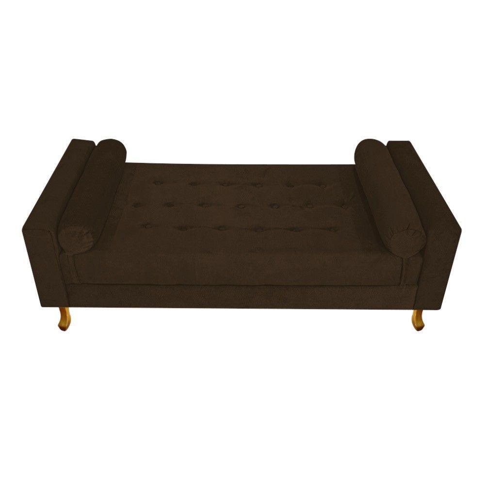 Recamier Baú Félix Solteiro 90cm Suede Marrom - 3