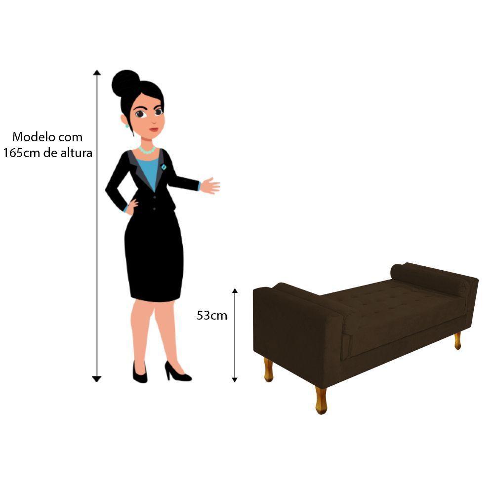 Recamier Baú Félix Solteiro 90cm Suede Marrom - 5