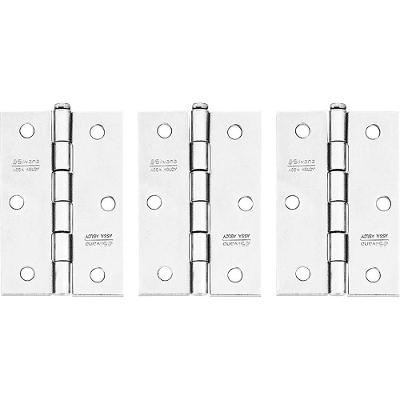 Dobradiça Com Pino Solto, Cromada, 3.1/2 X 2.1/4, 3 Peças, 91795 Silvana Ostenvonder