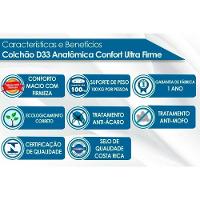 Cama Box c/Auxiliar Solteiro: Colchão Espuma Paropas D33 Confort Ultra Firme + Tricama Base CRC Rústico White(88x188)
