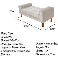 Recamier Baú Félix Solteiro 90cm Suede Bege - 5