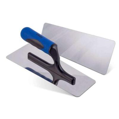 Desempenadeira Aço Inox Lisa 10x08x24cm Cabo Emborrachado - Para Efeito Marmorizado