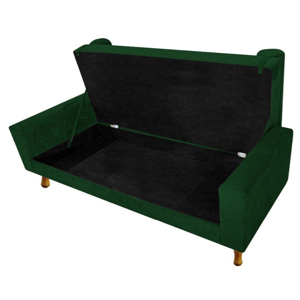 Recamier Baú Félix Solteiro 90cm Suede Verde Doce Sonho - 2