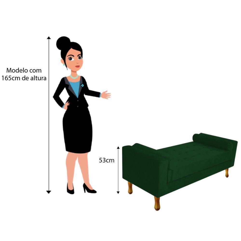 Recamier Baú Félix Solteiro 90cm Suede Verde Doce Sonho - 5