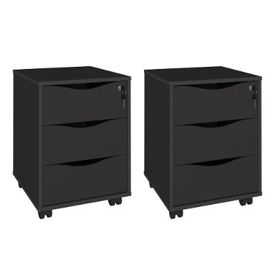 Conjunto De Gaveteiros Warrignton Preto