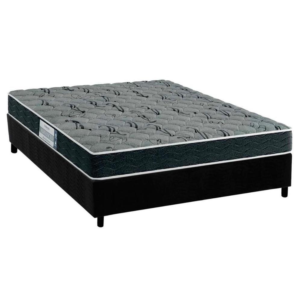 Cama Box Casal: Colchão Espuma Probel D33 ProDormir Advanced Mega Resistente + Base CRC Suede Black(138x188) - 1