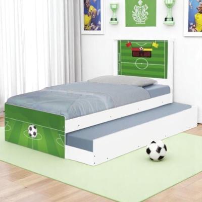 Bicama Juvenil Com Cabeceira Adesivada Futebol Gramado