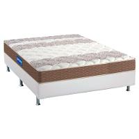 Cama Box Casal: Colchão Espuma D33 Probel Guarda Costa + Base CRC Courano White(138x188) - 1