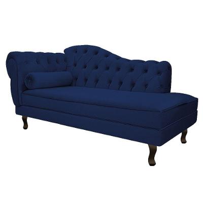 Recamier Diana 185cm Lado Direito Suede Azul Marinho