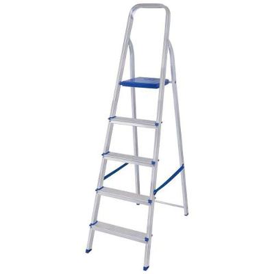 Escada Doméstica Alumínio 5 Degraus 154CM com Capacidade 120KG e Alta Durabilidade Prata Mor