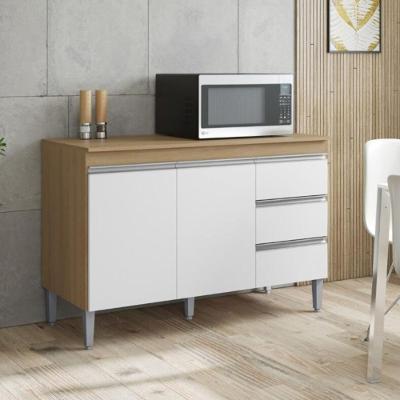 Balcao De Cozinha Florida 2pt 1,20m Amendoa Branco