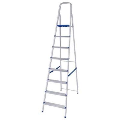 Escada Doméstica Escada Alumínio 8 Degraus 219CM Leve e Durável Prata Mor Universo do Lar